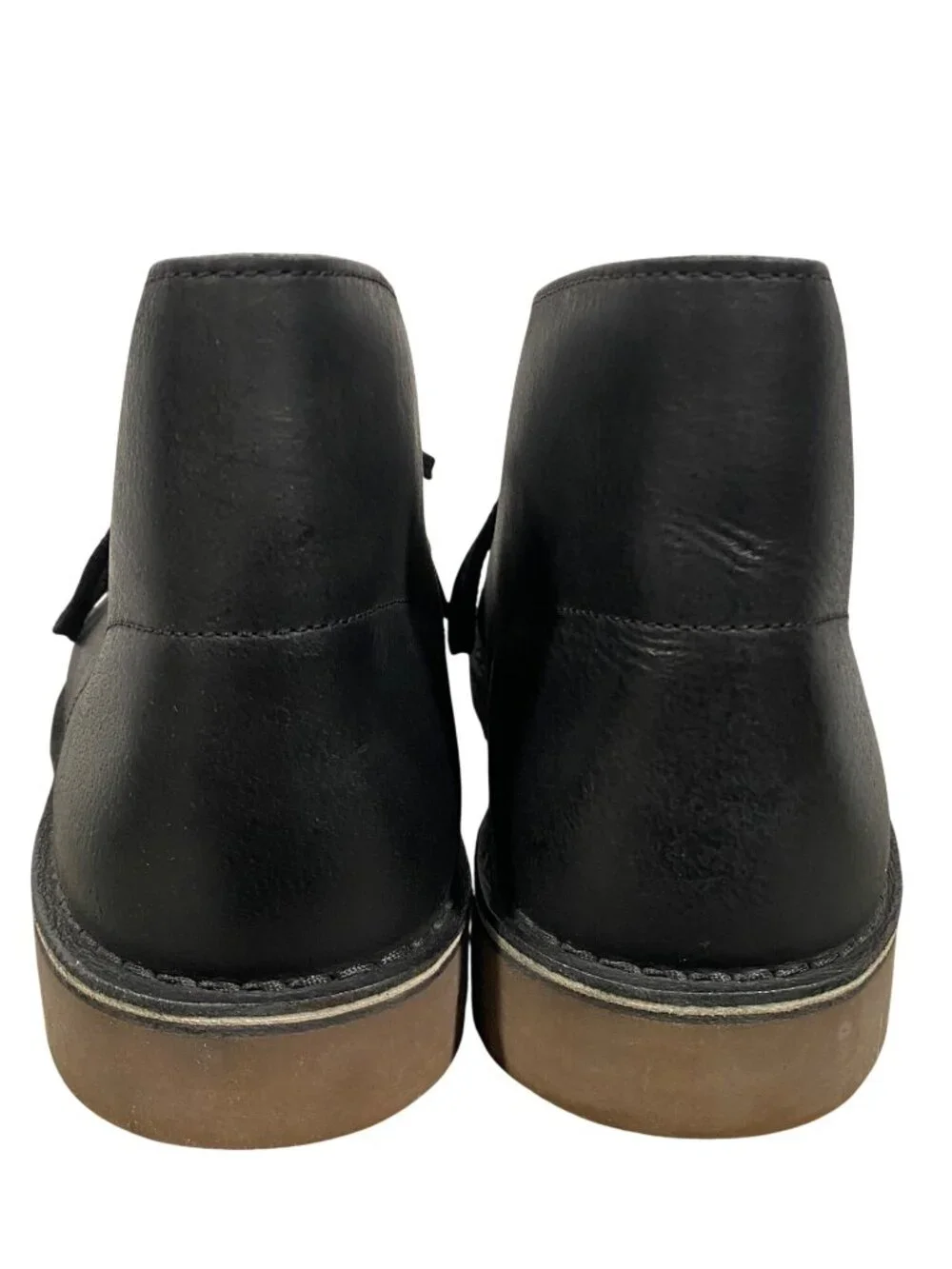 Clarks Mens Black Bushacre 2 Leather Desert Boots Size 11M Casual Lace-Up Shoes